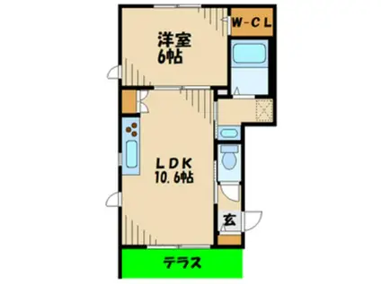 FUNNY TERMS(1LDK/1階)の間取り写真