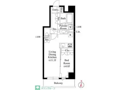 PRIMAL 両国(1LDK/2階)の間取り写真