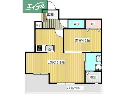SOLANA(1LDK/1階)の間取り写真