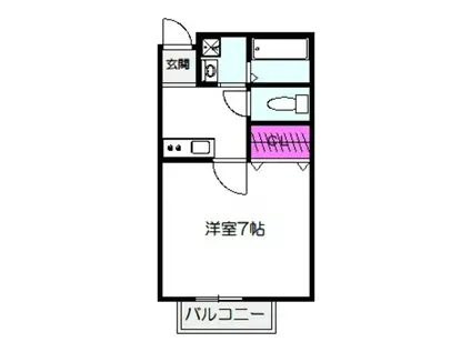 パレス蒲生(1K/2階)の間取り写真