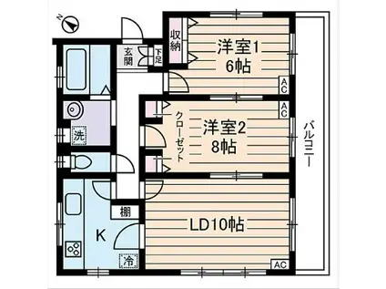 ABODE AZABU アボウド アザブ(2LDK/1階)の間取り写真