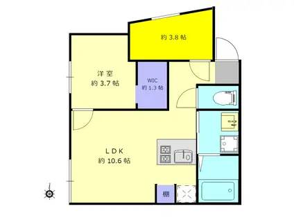 ロータス中野新橋(2LDK/3階)の間取り写真