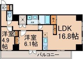 CASA VERDE(2LDK/11階)の間取り写真