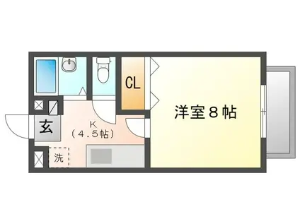 サリチェ・イマB棟(1K/2階)の間取り写真