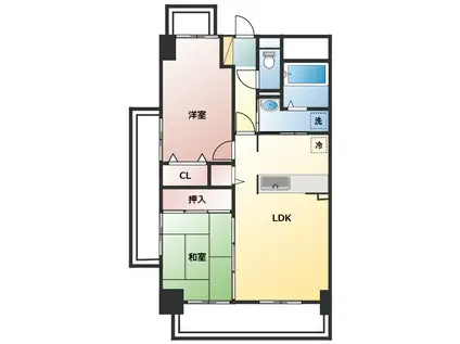 エスポワール辻III(2LDK/7階)の間取り写真