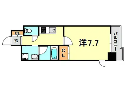 ピアグレース神戸(1K/6階)の間取り写真