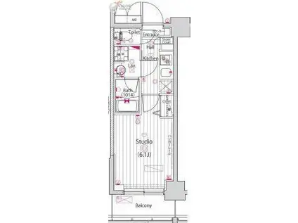 ガーラ横濱関内グランドステージ(1K/6階)の間取り写真