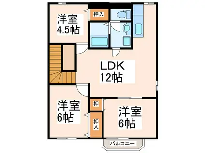AFIELD嘉島III(3LDK/2階)の間取り写真