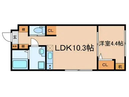 AMIRL PREMIER SHINSAKAE(1LDK/4階)の間取り写真