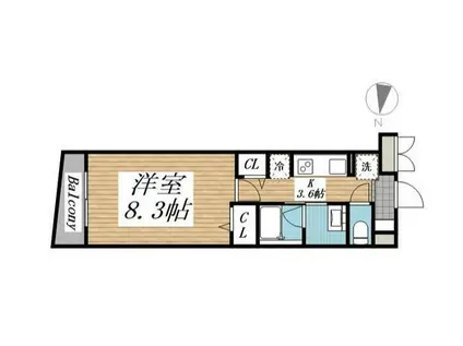 クリオ ラモード学芸大学II(1K/4階)の間取り写真