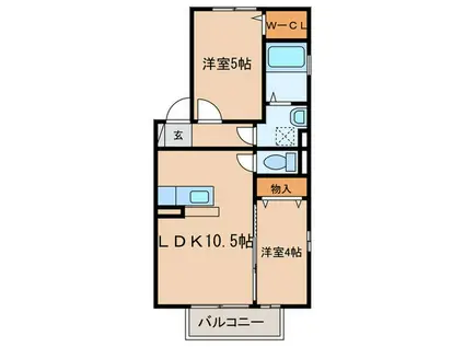 ハイム西五城III(2LDK/2階)の間取り写真
