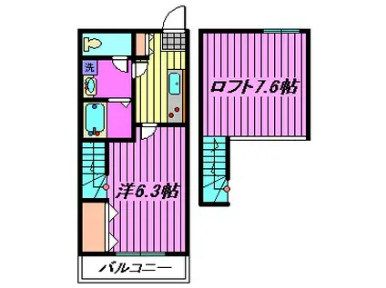DUO COURT 西川口(1K/2階)の間取り写真