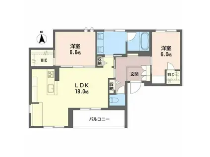 SONORITE VILLA(2LDK/4階)の間取り写真