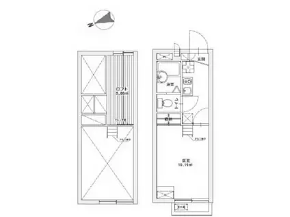 NATURA FUNABORI(1K/2階)の間取り写真