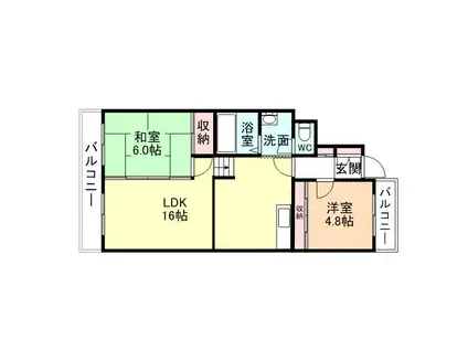 ザ・セイントハウスイズミ(2LDK/2階)の間取り写真