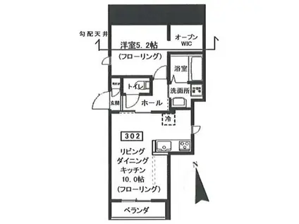 DIO DELL ACQUA 西大井ディオ デ ラクア ニシオオイ(1LDK/3階)の間取り写真