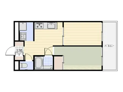 ガーデン下大屋(2K/1階)の間取り写真