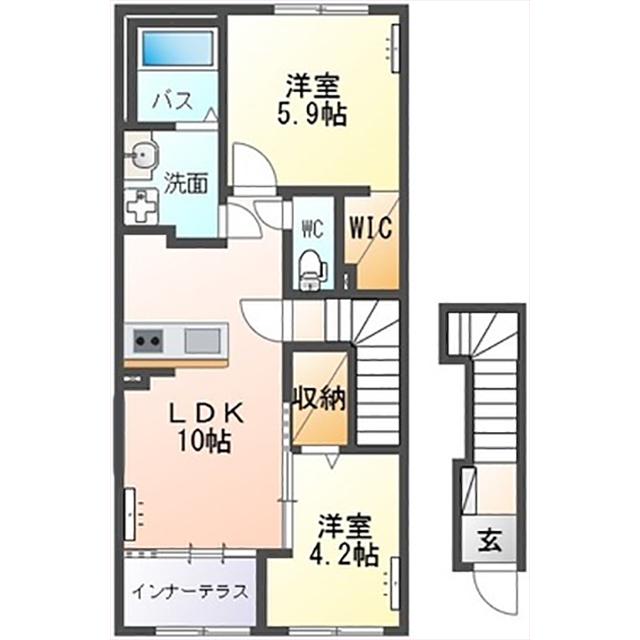 アンソレイユ26(2LDK/2階)の間取り写真