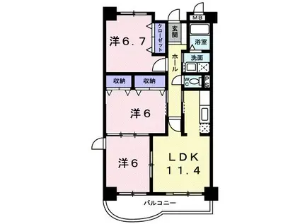 クラール(3LDK/2階)の間取り写真