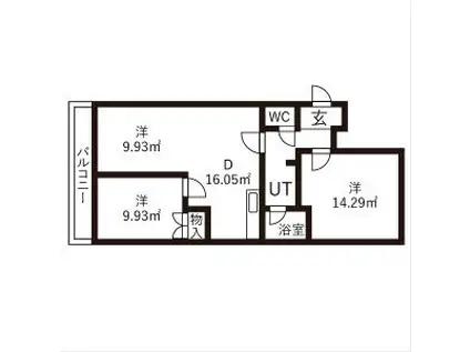 日映マンションII(3LDK/7階)の間取り写真