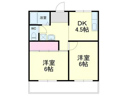 メゾン入野(2DK/2階)の間取り写真