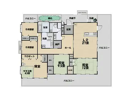 アベニューK(6LDK/5階)の間取り写真