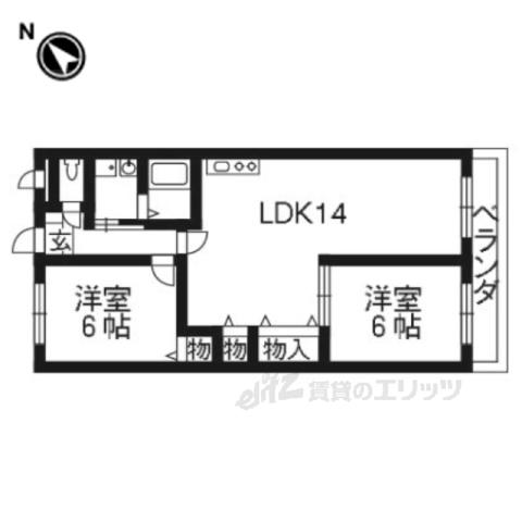 レオハイム津田Ⅱ(2LDK/3階)の間取り写真