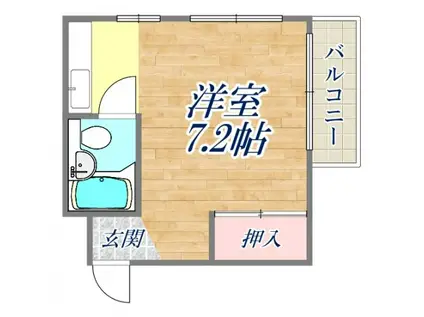 リバーヒルハイツ(ワンルーム/3階)の間取り写真