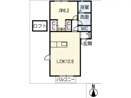 BELLE LEAD長良(1LDK/2階)の間取り写真