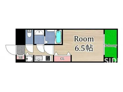 スワンズシティ大阪城北詰(1K/9階)の間取り写真