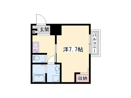 明石エヌエムスワサントユイット(1K/3階)の間取り写真