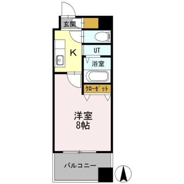 ユーレジデンス名駅南(1K/3階)の間取り写真