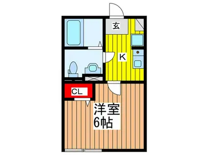 ミラソレイユ大宮(1K/2階)の間取り写真