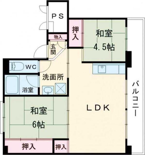 ビレッジハウス燕1号棟(3DK/5階)の間取り写真