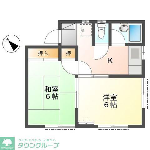 ハイム原宿(2K/2階)の間取り写真