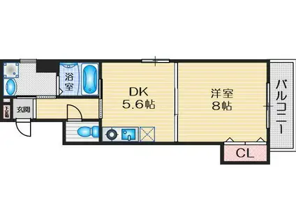 パストラーレ江坂(1DK/4階)の間取り写真