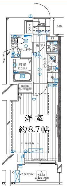 レガリス亀戸(1K/10階)の間取り写真