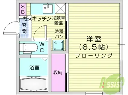 ヒルズ永和台(1K/2階)の間取り写真