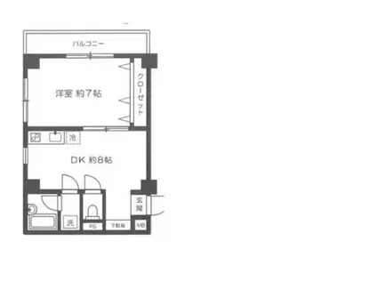 セラクール(1DK/3階)の間取り写真