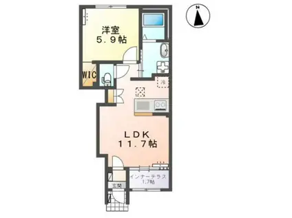 アインタウゼント2(1LDK/1階)の間取り写真