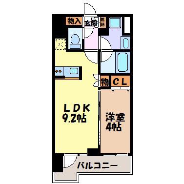LASANTE東別院(1LDK/3階)の間取り写真