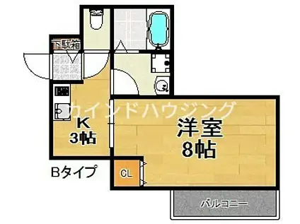 ヘーベル玉出東(1K/1階)の間取り写真