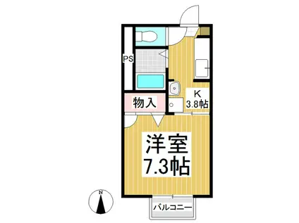 フレグランスさとみ(1K/1階)の間取り写真