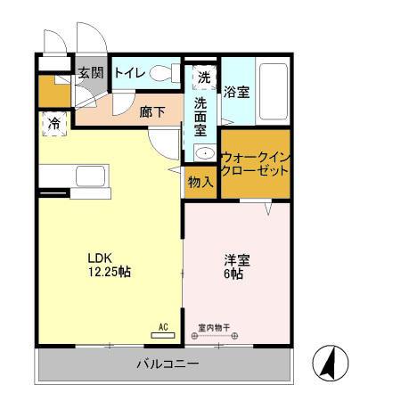 メゾンクロノス(1LDK/2階)の間取り写真