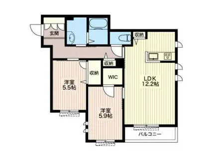 クリアグレイス(2LDK/3階)の間取り写真