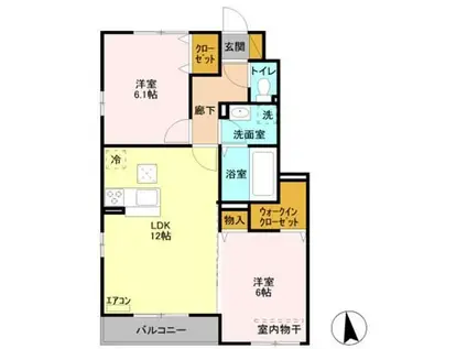 ルミエール木崎(2LDK/1階)の間取り写真