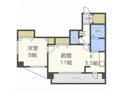 三和マンション(1LDK/5階)の間取り写真