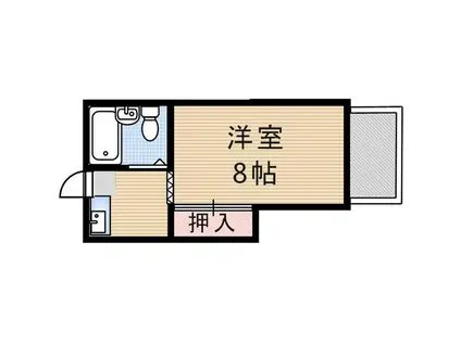 一つ山ハイツ(1K/2階)の間取り写真