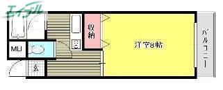 アクティブイン内山下(1K/2階)の間取り写真