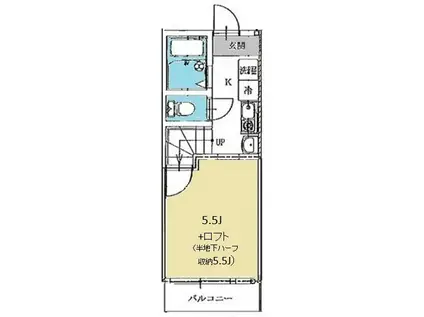 アローズ港南中央(1K/1階)の間取り写真